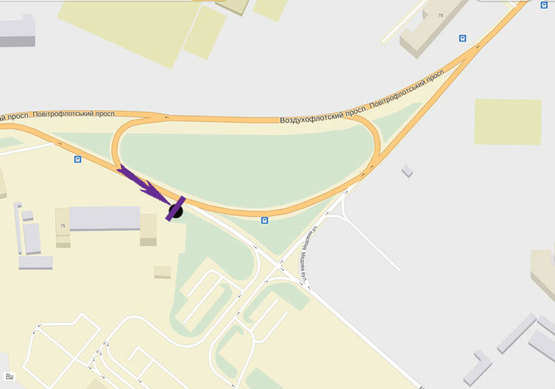 Схема рекламной плоскости по адресу пр.Воздухофлотский,75, въезд в аэропорт Жуляны