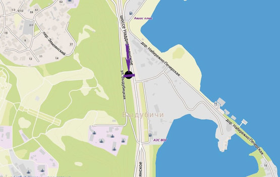 Схема рекламної площини за адресою Наддніпрянське шосе, 140 м від мосту Патона, напрямок Південного мосту