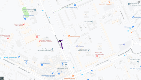 Схема рекламної площини за адресою вул. Братиславська, 34