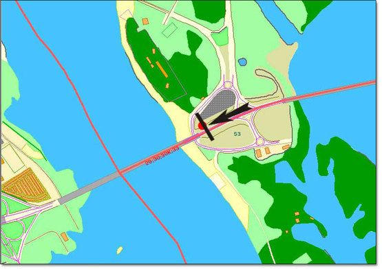 Схема рекламной плоскости по адресу Московський міст / пр. Ватутіна у напр. до центру
