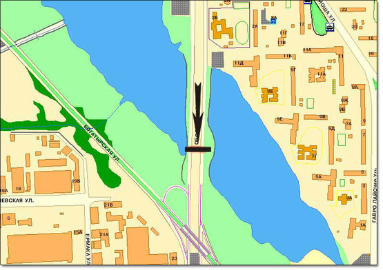 Схема рекламной плоскости по адресу пр. Оболонський  у напрямку Петрівки