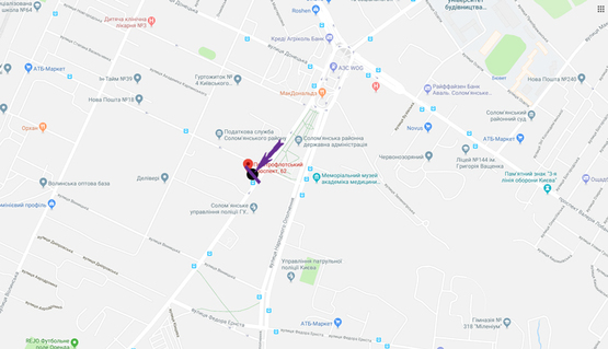 Схема рекламной плоскости по адресу пр. Повітрофлотський, 62