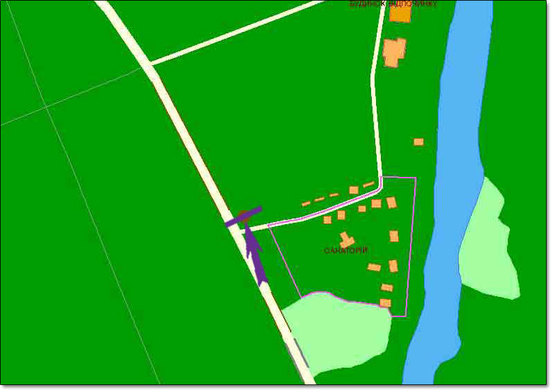 Схема рекламної площини за адресою Столичне шосе / санаторій  "Жовтень" у напр. в’їзду у місто