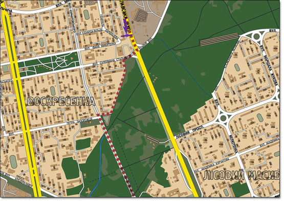 Схема рекламної площини за адресою вул. Братиславська, 13 біля Епіцентру