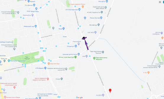 Схема рекламной плоскости по адресу ул. Братиславская,48-Б ,напротив Эпицентра