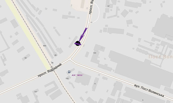 Схема рекламной плоскости по адресу пр. Відрадний, навпроти 103