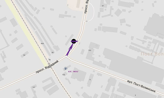 Схема рекламной плоскости по адресу пр. Відрадний, навпроти 103