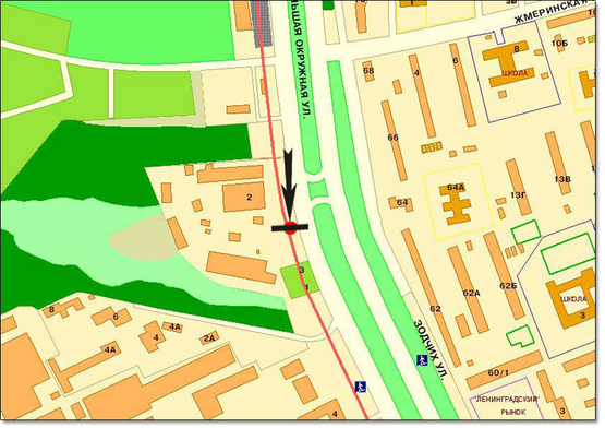 Схема рекламной плоскости по адресу Кільцева дорога перед ТЦ "Ашан"