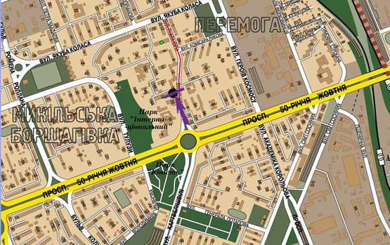 Схема рекламной плоскости по адресу вул. Гната Юри, 16 перед ТЦ "Квадрат"