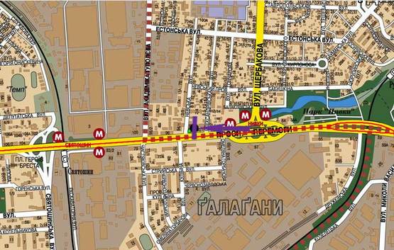 Схема рекламной плоскости по адресу пр. Перемоги, 92