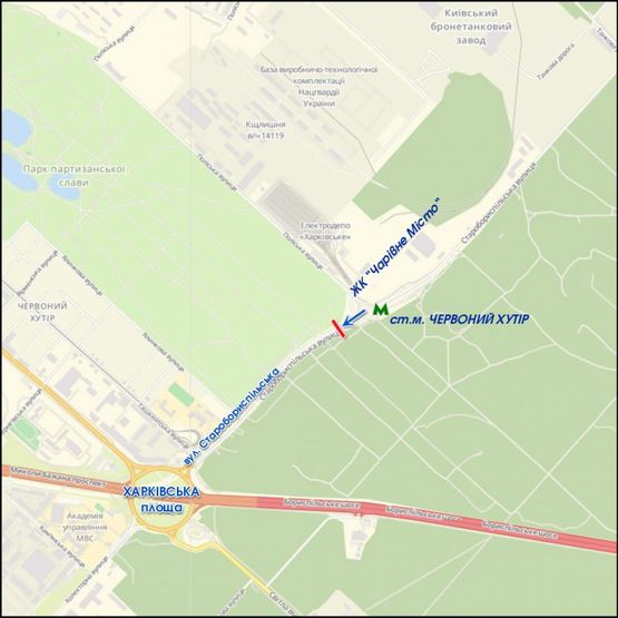 Схема рекламной плоскости по адресу Старобориспольская, разделитель, в центр