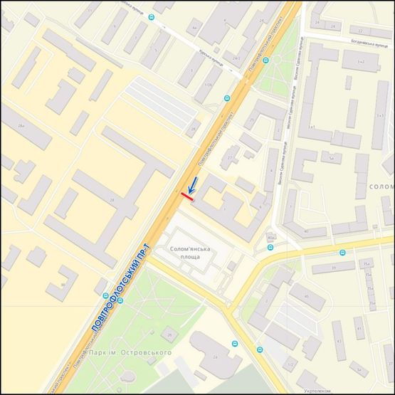 Схема рекламної площини за адресою Соломенская площадь