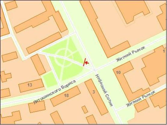 Схема рекламной плоскости по адресу Zt 028-2 вул.Небесної сотні,3 / вул Лятошинського(нижній) А2