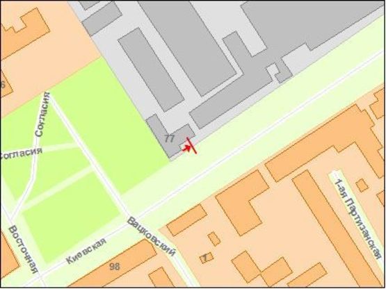 Схема рекламної площини за адресою Zt 109-3 вул.Київська,77 ТЦ"Ярмарок"Б3