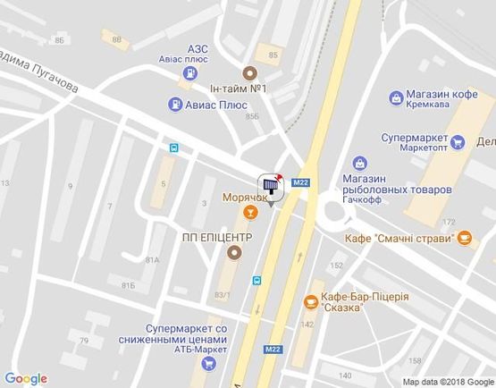 Схема рекламной плоскости по адресу просп. Свободы (ул.60л.Октября), 83/1, перекр. с В.Пугачева (ул. Московская), крупная транспортная развязка, направление в центр