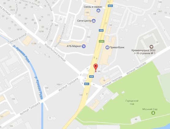 Схема рекламной плоскости по адресу просп. Свободы, 8а (ул.60л.Октября), перекр. с ул. Троицкой (Красина) и ул. Хорольской, район супермаркета «АТБ» и Электростанции