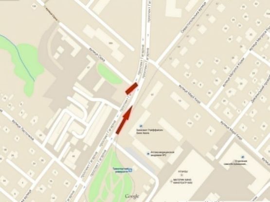 Схема рекламной плоскости по адресу пр-т. Гагаріна – вул. Сірко, призма/пр. Гагарина – ул. Сирко, призма