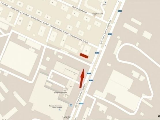 Схема рекламной плоскости по адресу пр-т. Слобожанський - вул. Новоселівська, з центру, призма 12х3/пр.им.газеты "Правда" - ул. Новоселовская, из центра, призма 12х3