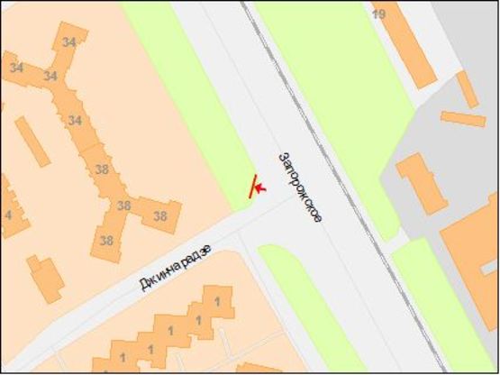 Схема рекламной плоскости по адресу Запорізьке шосе -
вул.Джинчарадзе, 38/Запорожское шоссе - ул.Джинчарадзе, 38, поток к пр.Гагарина, рядом ТЦ Биеннале, ТЦ Метро, ТЦ Эпицентр, вариант размещения на призме 3х12 или призме 3х6