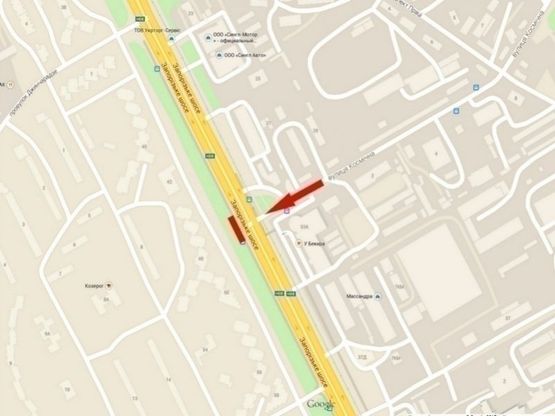 Схема рекламної площини за адресою Запорізьке шосе - вул. Космічна, бек-лайт 8х4 /Запорожское шоссе - ул. Космическая, бэк-лайт 8х4