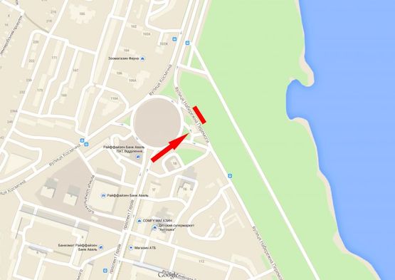 Схема рекламной плоскости по адресу вул. Наб. Перемоги, коло, бек-лайт 8х4/ул. Наб. Победы, круг, бэк-лайт 8х4