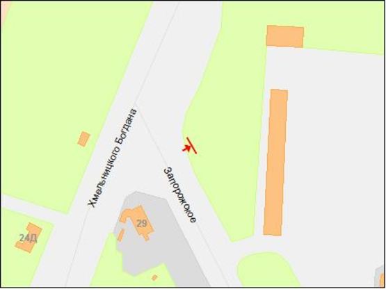 Схема рекламної площини за адресою Запорізьке  Шосе - пр. Б.Хмельницького, поворот на ТЦ Дафі/Запорожское шоссе - ул. Героев Сталинграда - поворот на ТЦ Дафи, бэк-лайт 8х4