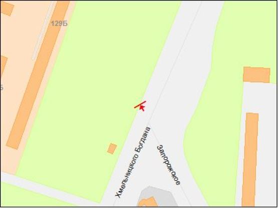 Схема рекламної площини за адресою Розвилка пр.Б.Хмельницького - Запорізьке Шосе/ ул. Героев Сталинграда - Запорожское шоссе, поток движения от ТЦ Дафи, бэк-лайт 8х4