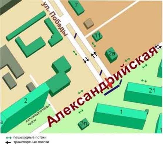 Схема рекламной плоскости по адресу перекрёсток ул.Победы, ул.Данченко, №07-А2