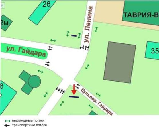 Схема рекламної площини за адресою перекрёсток пр.Мира, ул.Лазурная, №08-А1