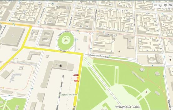 Схема рекламной плоскости по адресу ул. Среднефонтанская (остановка) (Призма)