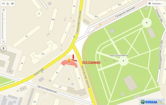 Схема рекламної площини за адресою Фонтанская дорога, 4а (Правая призма)