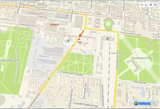 Схема рекламной плоскости по адресу ул. Водопроводная, 1  (Призма)