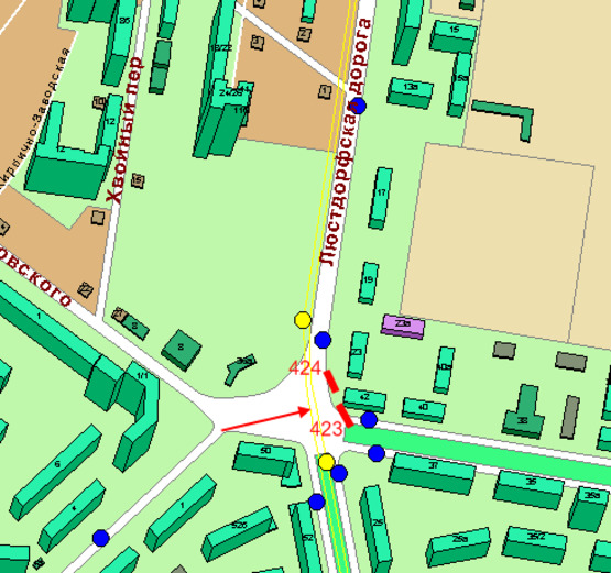 Схема рекламной плоскости по адресу 1-я ст. Люстдорфской дор. -маг. "Монарх" (левая) (Призма)