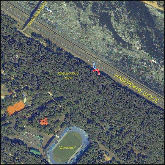 Схема рекламной плоскости по адресу (234066) Набережное шоссе, от Почтовой к м.Днепр