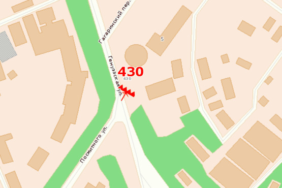 Схема рекламной плоскости по адресу ул. Генуэзская (Аркадия) - ул. Посмитного (правая) (Призма)