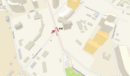 Схема рекламної площини за адресою Гагаринское плато, 5 (правая) (Призма)