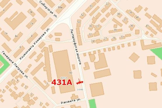 Схема рекламної площини за адресою Люсторфская дорога, 27/55 (3-ая станция) (Призма)