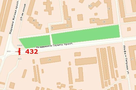 Схема рекламної площини за адресою пр-т Ак.Глушко (разделитель) -дорога на г. Ильичевск (Призма)