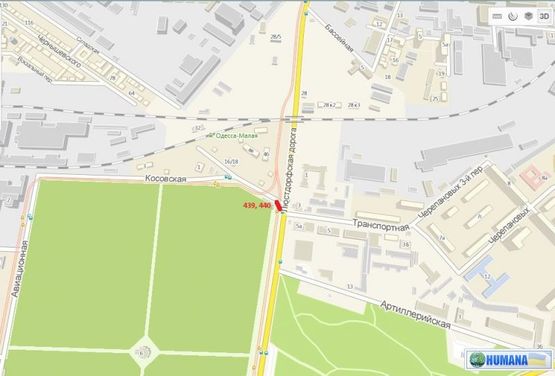 Схема рекламної площини за адресою Люстдорфская дор. - ул. Чернышевского (Призма левая)