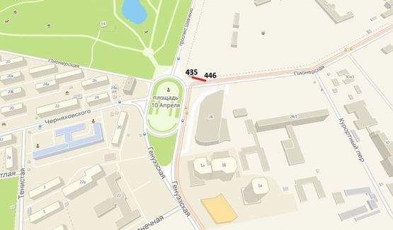 Схема рекламної площини за адресою ул. Пионерская (напротив ТЦ Сады победы) (Призма правая)