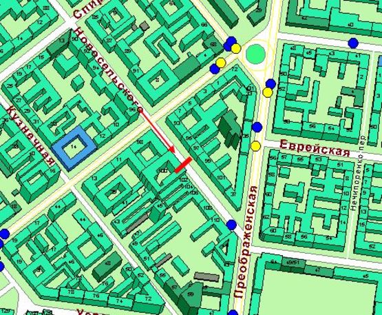 Схема рекламной плоскости по адресу ул. Новосельского, 100 (Призма)