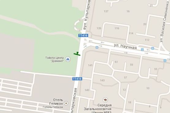 Схема рекламной плоскости по адресу Кульпарківська вул., 226 - Наукова вул.