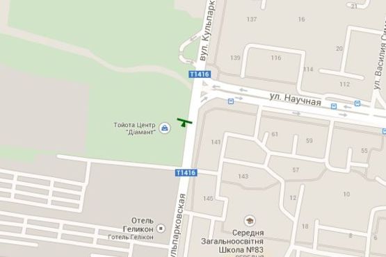 Схема рекламной плоскости по адресу Кульпарківська вул., 226 - Наукова вул.