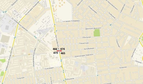 Схема рекламної площини за адресою 5 ст. Люстдорфской дор. - ул. Китобойная 110 (из города правый призма)