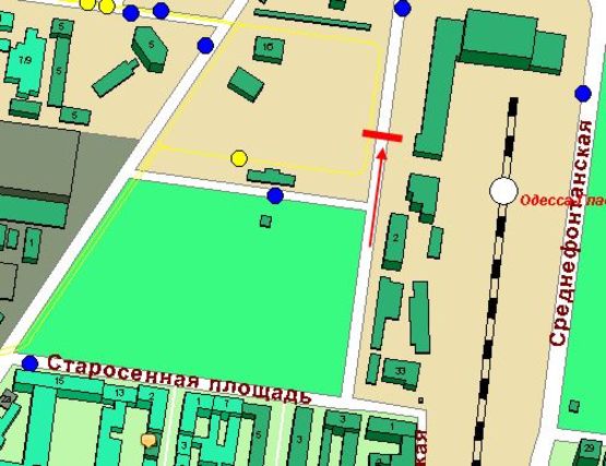 Схема рекламной плоскости по адресу пл. Старосенная (в город правый Призма)