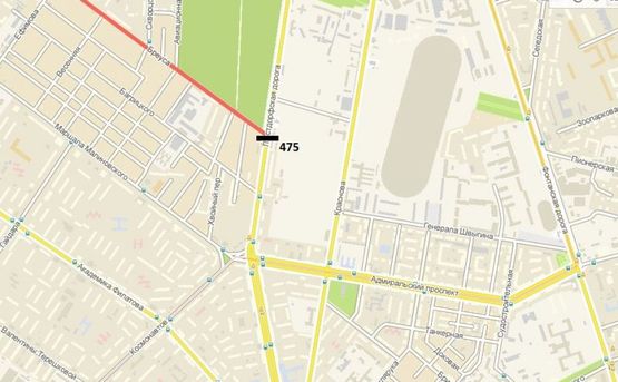 Схема рекламной плоскости по адресу Люстдорфская дор., 8 - ул. Бреуса (Призма)