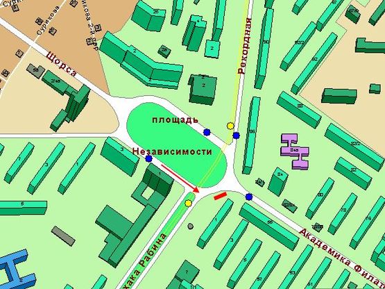 Схема рекламной плоскости по адресу площадь Независимости - ул.Ицхака Рабина (Призма)