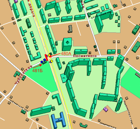 Схема рекламної площини за адресою ул.Чубаевская - 7 ст.Фонтанской дороги (Призма)