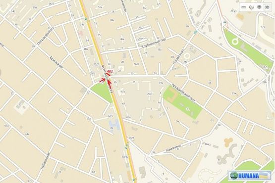 Схема рекламной плоскости по адресу Фонтанская дор. - ул. Посмитного (сх.  21) (Призма)