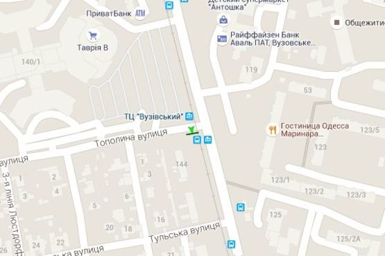 Схема рекламної площини за адресою Люстдорфська дорога - Тополина вул. (ліва № 1)